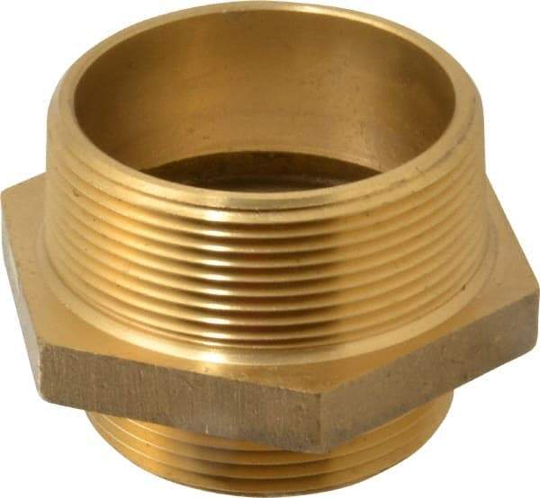 EVER-TITE Coupling Products - 3 MNPT x 2-1/2 MNST Hydrant Hex Nipple - Brass - All Tool & Supply