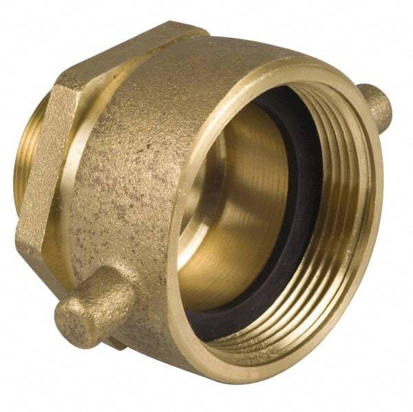 EVER-TITE Coupling Products - 2-1/2 FNST x 3 MNPT Hydrant Swivel Adapter - Brass - All Tool & Supply