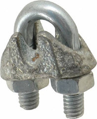 Value Collection - 1/16" Wire Rope U-Bolt Clip - 1030 Malleable Iron, Zinc Plated - All Tool & Supply