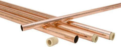 Mueller Industries - 10' Long, 1/2" OD x 3/8" ID, Grade C12200 Copper Nitrogenized Tube - 0.035" Wall Thickness, 0.198 Ft/Lb - All Tool & Supply