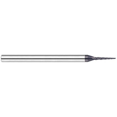 Harvey Tool - 7° per Side 0.09" Small End Diam 0.9" LOC 3-Flute Solid Carbide Tapered Square End Mill - Exact Industrial Supply