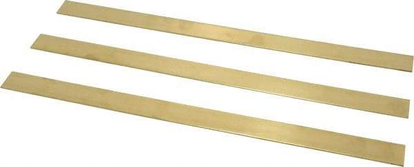 Made in USA - 0.064 Inch Thick x 3/4 Inch Wide x 12 Inch Long, Brass Strip - Alloy 260 - All Tool & Supply