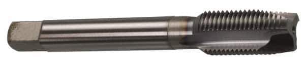 OSG - 5/8-18 UNF, 3 Flute, TiCN Finish, Powdered Metal Spiral Point Tap - Plug Chamfer, Right Hand Thread, 3-13/16" OAL, 1-13/16" Thread Length, 0.48" Shank Diam, 2B Class of Fit, Series 312 - Exact Industrial Supply