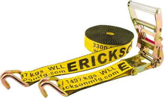 Erickson Manufacturing - 40' Long x 2" Wide, 10,000 Lb Basket Capacity, Polyester & Steel Web Sling - Yellow - All Tool & Supply