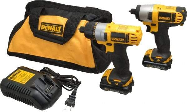 DeWALT - 12 Volt Cordless Tool Combination Kit - Includes 1/4" Impact Driver & 1/4" Screwdriver, Lithium-Ion Battery Included - All Tool & Supply