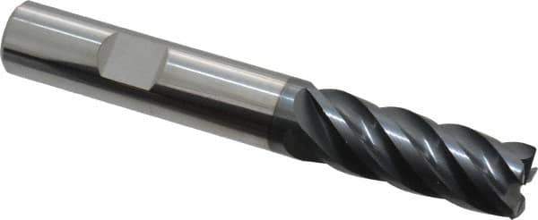 Iscar - 1/2", 5 Flute, Solid Carbide, Corner Chamfer End Mill - 3-1/2" OAL, 1-1/4" LOC - All Tool & Supply