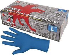 MCR Safety - Size XL, 11 mil, Medical Grade, Powder Free Latex Disposable Gloves - 12" Long, Blue, Textured Rolled Cuffs, FDA Approved, Ambidextrous - All Tool & Supply