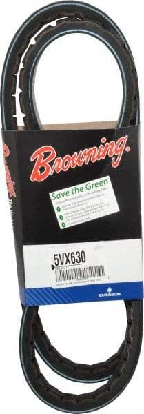 Browning - Section 5VX, 5/8" Wide, 63" Outside Length, Gripnotch V-Belt - Rubber Compound, 358 Gripnotch, No. 5VX630 - All Tool & Supply