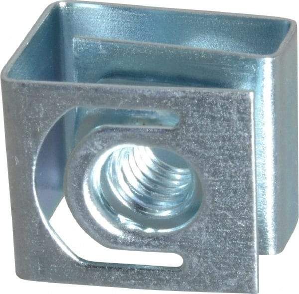 Made in USA - #10-32 Screw, 0.069 to 0.079" Thick, Spring Steel G Nut Retainer - 19/64" Center Edge, Zinc-Plated Finish - All Tool & Supply