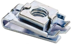 Made in USA - 5/16-18 Screw, 0.096 to 0.141" Thick, Spring Steel U Nut Retainer - 1/2" Center Edge, Zinc-Plated Finish - All Tool & Supply