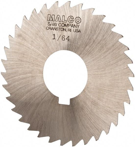 Made in USA - 3" Diam x 1/64" Blade Thickness x 1" Arbor Hole Diam, 34 Tooth Slitting and Slotting Saw - Arbor Connection, Right Hand, Uncoated, High Speed Steel, Concave Ground, Contains Keyway - All Tool & Supply