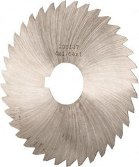 Made in USA - 4" Diam x 1/64" Blade Thickness x 1" Arbor Hole Diam, 36 Tooth Slitting and Slotting Saw - Arbor Connection, Right Hand, Uncoated, High Speed Steel, Concave Ground, Contains Keyway - All Tool & Supply