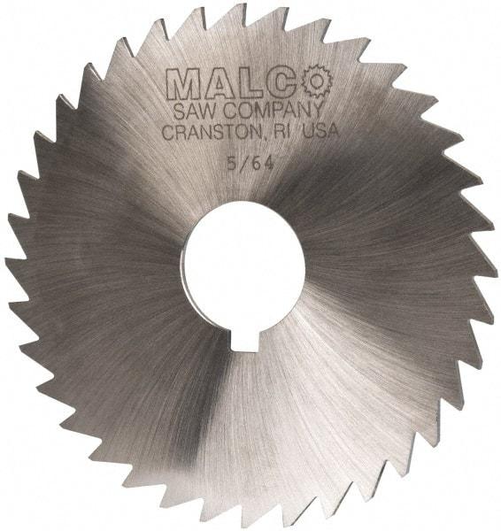 Made in USA - 4" Diam x 5/64" Blade Thickness x 1" Arbor Hole Diam, 36 Tooth Slitting and Slotting Saw - Arbor Connection, Right Hand, Uncoated, High Speed Steel, Concave Ground, Contains Keyway - All Tool & Supply