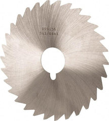 Made in USA - 5" Diam x 3/64" Blade Thickness x 1" Arbor Hole Diam, 40 Tooth Slitting and Slotting Saw - Arbor Connection, Right Hand, Uncoated, High Speed Steel, Concave Ground, Contains Keyway - All Tool & Supply