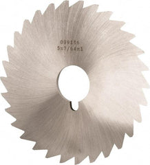 Made in USA - 5" Diam x 7/64" Blade Thickness x 1" Arbor Hole Diam, 40 Tooth Slitting and Slotting Saw - Arbor Connection, Right Hand, Uncoated, High Speed Steel, Concave Ground, Contains Keyway - All Tool & Supply