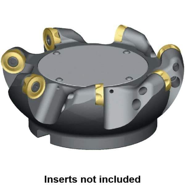 Kennametal - 100mm Cut Diam, 10mm Max Depth, 32mm Arbor Hole, 6 Inserts, RCGT 2006... Insert Style, Indexable Copy Face Mill - 18,000 Max RPM, 63mm High, Series KSRM - All Tool & Supply