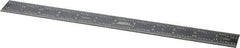 SPI - 12" Long, 1/100, 1/64, 1/32, 1/10" Graduation, Rigid Steel Rule - 5R Graduation Style, 1" Wide, Black, Black Chrome Finish - All Tool & Supply