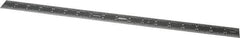 SPI - 18" Long, 1/100, 1/64, 1/32, 1/10" Graduation, Rigid Steel Rule - 5R Graduation Style, 1-1/8" Wide, Black, Black Chrome Finish - All Tool & Supply