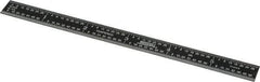 SPI - 6" Long, 1/64, 1/50, 1/32, 1/10" Graduation, Flexible Steel Rule - 3R Graduation Style, 1/2" Wide, Black, Black Chrome Finish - All Tool & Supply