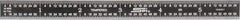 SPI - 6" Long, 1/100, 1/64, 1/32, 1/10" Graduation, Flexible Steel Rule - 5R Graduation Style, 1/2" Wide, Black, Black Chrome Finish - All Tool & Supply