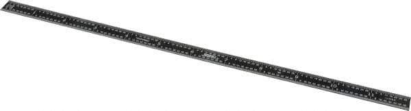 SPI - 12" Long, 1/64, 1/50, 1/32, 1/10" Graduation, Flexible Steel Rule - 3R Graduation Style, 1/2" Wide, Black, Black Chrome Finish - All Tool & Supply