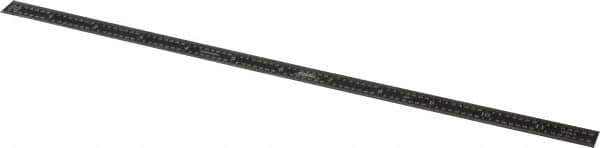 SPI - 12" Long, 1/100, 1/64, 1/50, 1/32" Graduation, Flexible Steel Rule - 16R Graduation Style, 1/2" Wide, Black, Black Chrome Finish - All Tool & Supply