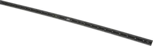 SPI - 24" Long, 1/100, 1/64, 1/50, 1/32" Graduation, Flexible Steel Rule - 16R Graduation Style, 3/4" Wide, Black, Black Chrome Finish - All Tool & Supply