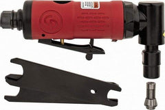 Chicago Pneumatic - 1/4" Collet, Angle Handle, Angle Air Die Grinder - 22,000 RPM, Rear Exhaust, 8.69 CFM, 0.28 hp, 6.21 bar, 1/4" Inlet - All Tool & Supply