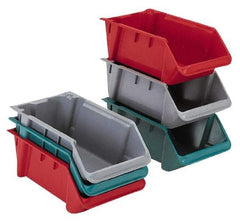 LEWISBins+ - 500 Lb. Load Capacity, 24-1/8" Deep, Red Polyethylene Hopper Stacking Bin - 8" High x 16-1/4" Wide x 24-1/8" Long - All Tool & Supply