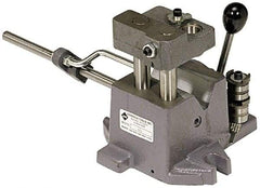 Heinrich - 1-1/2 to 2-1/2" Vee Capacity, Air Cross Hole Jig - 10-1/2" Long x 9-1/8" Wide x 8-5/8" High, 5/16, 1/2, 3/4, 1 & 1-3/8" ID of Furnished Liners - All Tool & Supply