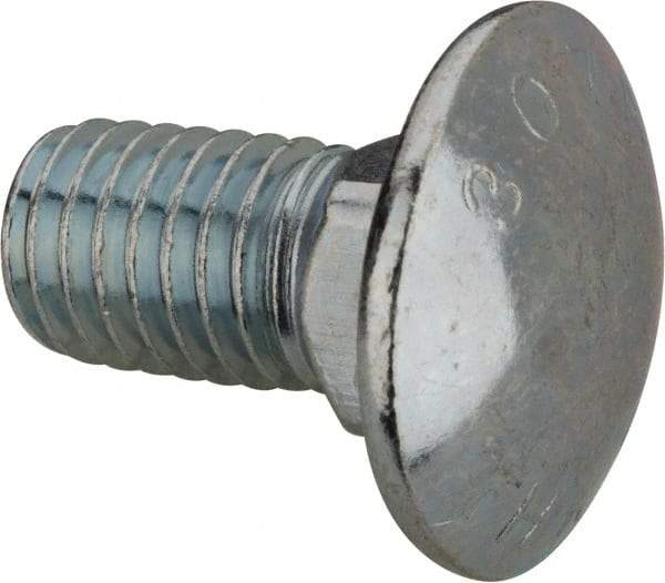 Value Collection - 1/2-13 UNC 1" Length Under Head, Standard Square Neck, Carriage Bolt - Grade 2 Steel, Zinc-Plated Finish - All Tool & Supply