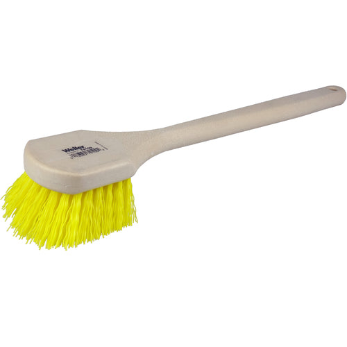 20″ Utility Scrub Brush, Yellow Polypropylene Fill, Long Handle, Foam Block - All Tool & Supply