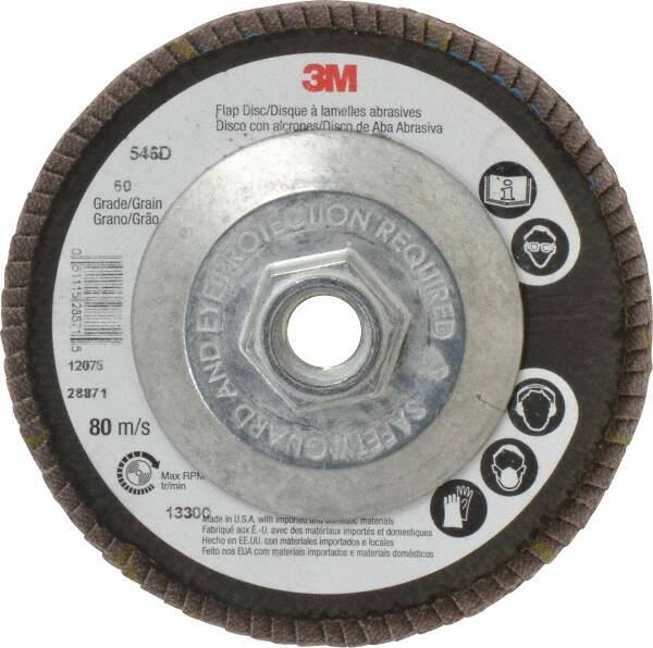 3M - 4-1/2" 60 Grit 5/8-11 Center Hole Type 29 Zirconia Alumina Flap Disc - All Tool & Supply