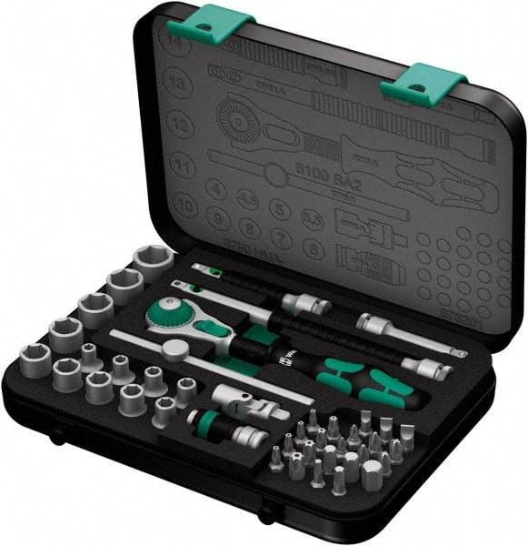 Wera - 42 Piece 1/4" Drive Socket & Bit Set - Comes in Molded Steel Case with High Density Foam Insert - All Tool & Supply