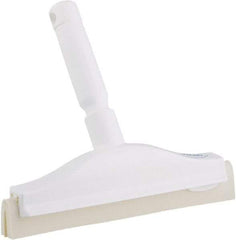 Vikan - 10" Foam Rubber Blade Bench Squeegee - Double Edge, White, Plastic Holder - All Tool & Supply