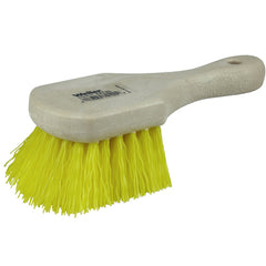 8″ Utility Scrub Brush, Yellow Polypropylene Fill, Short Handle, Foam Block - All Tool & Supply