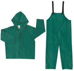 MCR Safety - Size 2XL, Green, Chemical, Rain Two Piece Suit - Attached Hood - All Tool & Supply