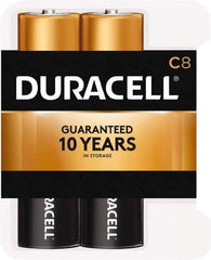 Duracell - Size C, Alkaline, 8 Pack, Standard Battery - 1.5 Volts, Button Tab Terminal - All Tool & Supply