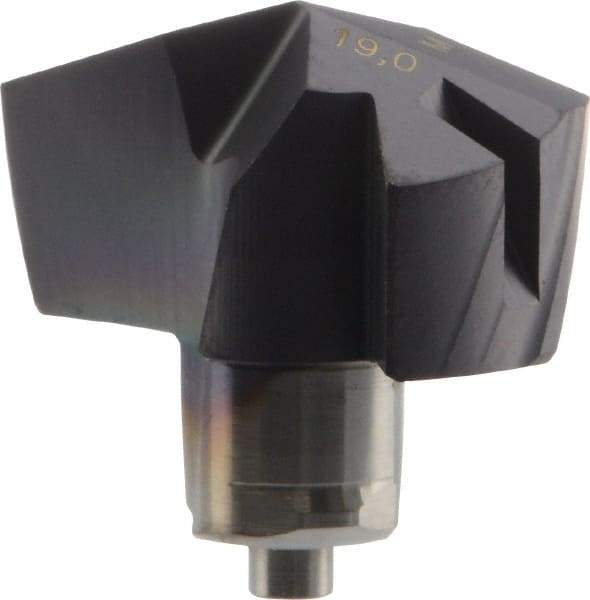 Iscar - Series ICM, 19mm Diam Grade IC908 140° Replaceable Drill Tip - Carbide, TiAlN Finish, 19 Seat Size - All Tool & Supply