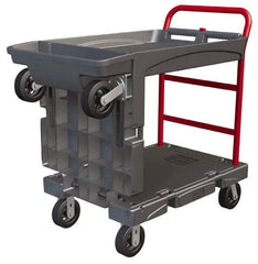 Rubbermaid - 750 Lb Capacity Structural Foam/Steel Platform Truck - Structural Foam Deck, 24-1/4" OAW, 65-7/8" Platform Length, Rubber Casters - All Tool & Supply