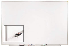 Ghent - 48-1/2" High x 72-1/2" Wide Porcelain on Steel Magnetic Marker Board - Aluminum Frame, 2.63" Deep - All Tool & Supply