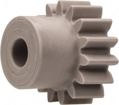 Made in USA - 24 Pitch, 5/8" Pitch Diam, 0.709" OD, 15 Tooth Spur Gear - 1/4" Face Width, 3/16" Bore Diam, 31/64" Hub Diam, 20° Pressure Angle, Acetal - All Tool & Supply