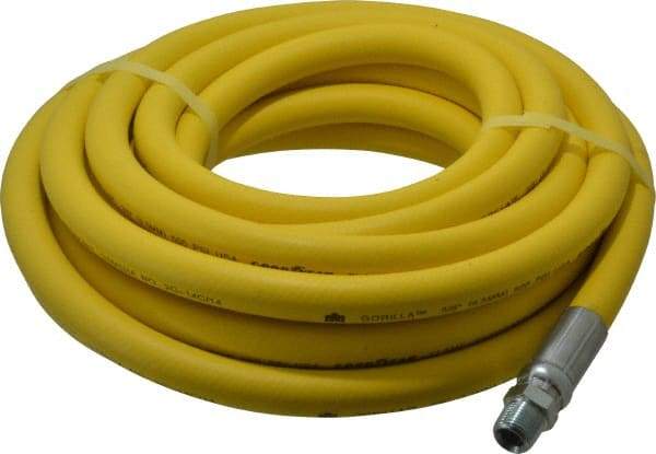 Continental ContiTech - 3/8" ID x 0.73" OD 25' Long Oil Resistant Air Hose - MNPT x MNPT Ends, 500 Working psi, -20 to 190°F, 3/8" Fitting, Yellow - All Tool & Supply