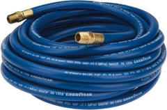 Continental ContiTech - 1/4" ID x 1/2" OD 25' Long Multipurpose Air Hose - MNPT x MNPT Ends, 300 Working psi, -10 to 158°F, 1/4" Fitting, Blue - All Tool & Supply