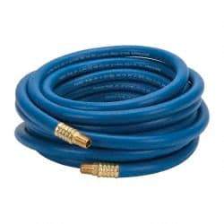 Continental ContiTech - 3/8" ID x 0.66" OD 25' Long Multipurpose Air Hose - MNPT x MNPT Ends, 300 Working psi, -10 to 158°F, 1/4" Fitting, Blue - All Tool & Supply