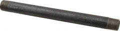 Made in USA - Schedule 80, 1/2" Diam x 9" Long Black Pipe Nipple - Threaded - All Tool & Supply