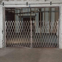 Illinois Engineered Products - 102" High Bi-Parting Folding Gates - Galvanized Steel, Silver - All Tool & Supply