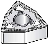 Kennametal - WNMG331 FN Grade KT315 Cermet Turning Insert - TiN/TiCN/TiN Finish, 80° Trigon, 3/8" Inscr Circle, 3/16" Thick, 1/64" Corner Radius - All Tool & Supply