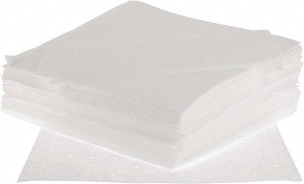 Brady SPC Sorbents - 20.5 Gal Capacity per Package, Oil Only Pad - 17" Long x 15" Wide, White, Polyester/Cotton - All Tool & Supply