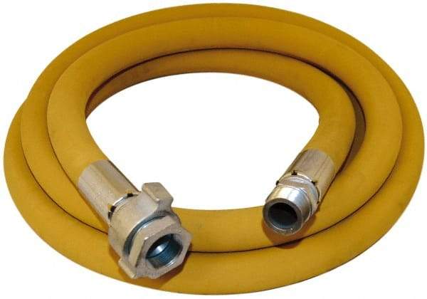 Alliance Hose & Rubber - 1-1/2" ID x 2.05" OD 50' Long Wire Braid Air Hose - Male NPT x Female NPT Ground Joint Swivel Ends, 600 Working psi, -22 to 176°F, 1-1/2" Fitting, Yellow - All Tool & Supply